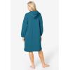 Dreams & Co. Plus Size Short Hooded Sweatshirt Robe(Deep Teal)