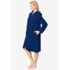 Dreams & Co. Plus Size Short Hooded Sweatshirt Robe(Evening Blue)