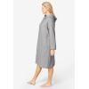 Dreams & Co. Plus Size Short Hooded Sweatshirt Robe(Heather Grey)