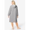 Dreams & Co. Plus Size Short Hooded Sweatshirt Robe(Heather Grey)