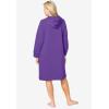 Dreams & Co. Plus Size Short Hooded Sweatshirt Robe(Plum Burst)