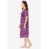 Dreams & Co. Plus Size Short T-Shirt Lounger(Dark Berry Foliage)