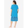 Dreams & Co. Plus Size Short T-Shirt Lounger(Paradise Blue Hearts)