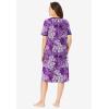 Dreams & Co. Plus Size Short T-Shirt Lounger(Rich Violet Blooming)