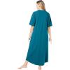Dreams & Co. Women’s Plus Size Long French Terry Zip-Front Robe (Petite Available)(Aquamarine)