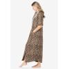 Dreams & Co. Women’s Plus Size Long French Terry Zip-Front Robe (Petite Available)(Classic Leopard)