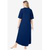 Dreams & Co. Women’s Plus Size Long French Terry Zip-Front Robe (Petite Available)(Evening Blue)