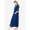 Dreams & Co. Women’s Plus Size Long French Terry Zip-Front Robe (Petite Available)(Evening Blue)