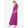 Dreams & Co. Women’s Plus Size Long French Terry Zip-Front Robe (Petite Available)(Rich Magenta)