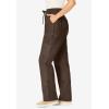 Woman Within Plus Size Convertible 2-in-1 Cargo Pant & Capri Elastic Waist(Chocolate)
