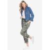 Woman Within Plus Size Convertible 2-in-1 Cargo Pant & Capri Elastic Waist(Navy Floral Embroidery)