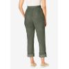 Woman Within Plus Size Convertible 2-in-1 Cargo Pant & Capri Elastic Waist(Olive Green)