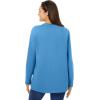 Woman Within Plus Size Perfect Long-Sleeve Crewneck Tee (Petite Available)(Azure Blue)