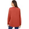 Woman Within Plus Size Perfect Long-Sleeve Crewneck Tee (Petite Available)(Burnt Red)