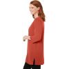 Woman Within Plus Size Perfect Three-Quarter-Sleeve Scoopneck Tunic(Burnt Red)