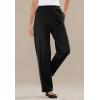 Woman Within Women’s Plus Size Pants Ribbed 7-day Knit(Black)