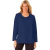Dreams & Co. Plus Size Satin Trim Sleep Tee(Evening Blue)