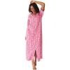 Dreams & Co. Women’s Plus Size Long French Terry Zip-Front Robe (Petite Available)(Pink Hearts)