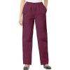 Woman Within Plus Size 7-Day Straight-Leg Elastic-Waist Denim Jean (Petite & Tall Available)(Deep Claret)