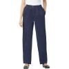 Woman Within Plus Size 7-Day Straight-Leg Elastic-Waist Denim Jean (Petite & Tall Available)(Navy)