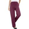 Woman Within Women’s Plus Size Pants Ribbed 7-day Knit(Deep Claret)