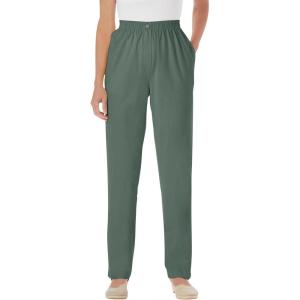 Woman Within Plus Size 7-Day Straight-Leg Elastic-Waist Denim Jean (Petite & Tall Available)(Pine)