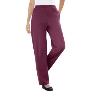 Woman Within Women’s Plus Size Pants Ribbed 7-day Knit(Deep Claret)