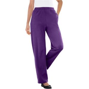 Woman Within Women’s Plus Size Pants Ribbed 7-day Knit(Radiant Purple)