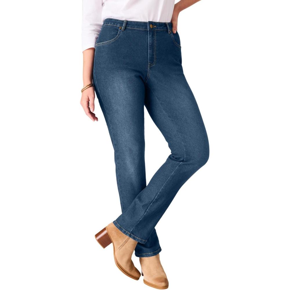 imageWoman Within Plus Size Bootcut Clean JeansMedium Stonewash