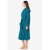Dreams & Co. Plus Size Short Terry Robe(Deep Teal)