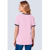 Woman Within Plus Size Contrast Tee 2-Pack(Pink Navy)