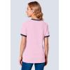 Woman Within Plus Size Contrast Tee 2-Pack(Pink Navy)