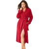 Dreams & Co. Plus Size Short Terry Robe(Classic Red)