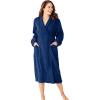 Dreams & Co. Plus Size Short Terry Robe(Evening Blue)