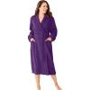 Dreams & Co. Plus Size Short Terry Robe(Rich Violet)