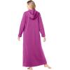 Dreams & Co. Plus Size Petite Long Hooded Fleece Sweatshirt Robe(Plum Burst)