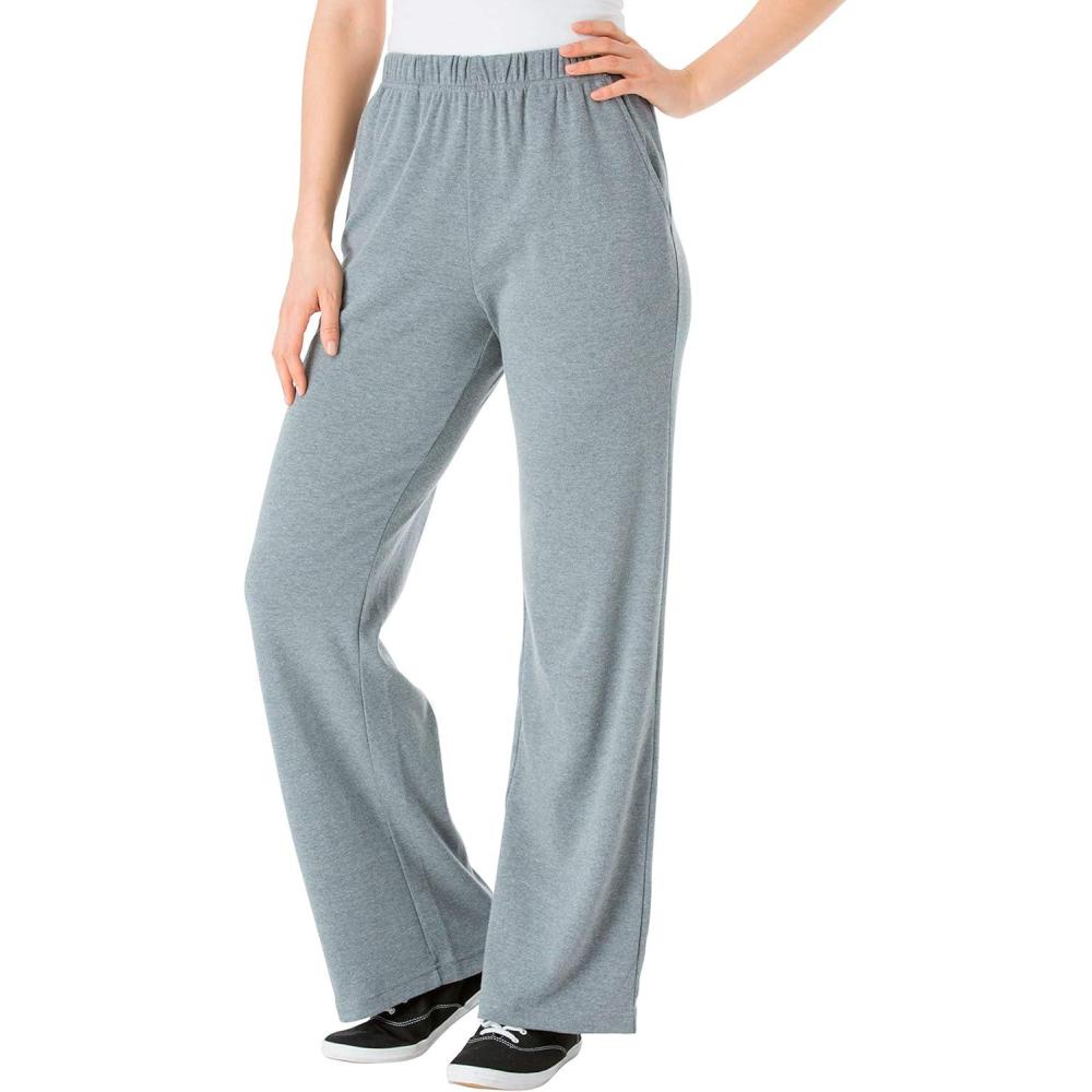 imageWoman Within Plus Size Petite 7Day Knit WideLeg PullOn PantsMedium Heather Grey