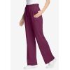 Woman Within Plus Size Petite 7-Day Knit Wide-Leg Pull-On Pants(Deep Claret)