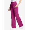 Woman Within Plus Size Petite 7-Day Knit Wide-Leg Pull-On Pants(Raspberry)