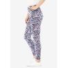 Woman Within Plus Size Stretch-Cotton Knit Pull-On Printed Leggings(Navy Happy Ditsy)