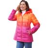 Woman Within Plus Size Packable Puffer Jacket(Grenadine Ombre)