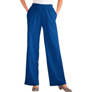 Woman Within Plus Size Petite 7-Day Knit Wide-Leg Pull-On Pants(Deep Cobalt)