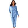 Dreams & Co. Plus Size Petite 2-Piece Lounge Set(French Blue Zebra)