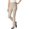 Woman Within Plus Size Petite Pull-On Elastic-Waist Stretch Fineline Denim Jeans – 14 WP, Natural Khaki