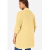 Woman Within Plus Size Button-Front Shaker Cardigan Sweater(Banana)