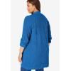 Woman Within Plus Size Button-Front Shaker Cardigan Sweater(Bright Cobalt)