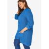 Woman Within Plus Size Button-Front Shaker Cardigan Sweater(Bright Cobalt)
