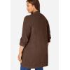Woman Within Plus Size Button-Front Shaker Cardigan Sweater(Chocolate)