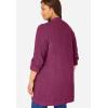 Woman Within Plus Size Button-Front Shaker Cardigan Sweater(Deep Claret)