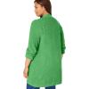 Woman Within Plus Size Button-Front Shaker Cardigan Sweater(Grass)